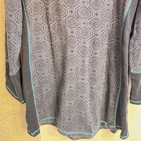 Prana Gray and Teal organic cotton XL tunic hoodie dress brandnew with tags - Picture 8 of 8